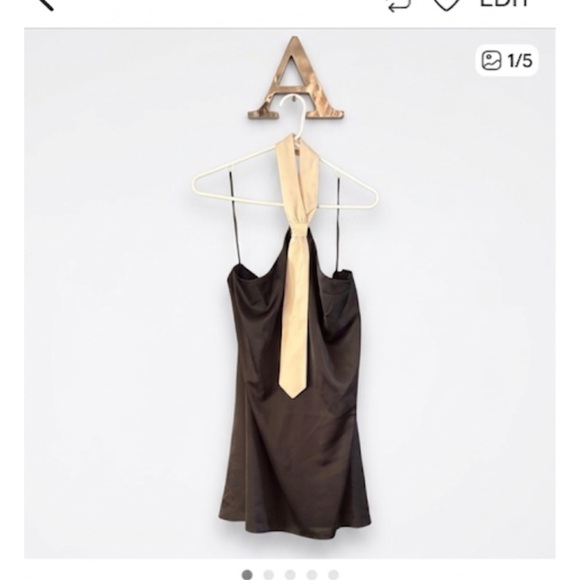 Anthropologie Dresses & Skirts - Anthropologie Black and Cream Halter Dress $ 138 msrp ptp 20